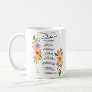 Mug Cadre géométrique floral Psaume 23