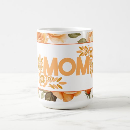 Mug Cadre Maman Fleur Orange Vintage (Centre)