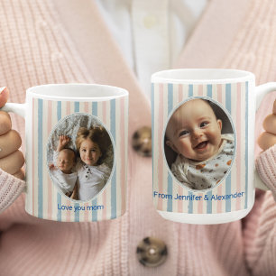 Mug Cadre pastel de photo personnalisé pour la fête de