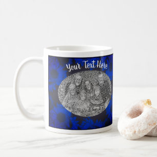 Mug Cadre photo Blue Sunflower Personnalisé