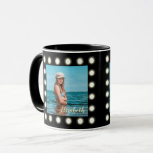 Mug Cadre photo Carré noir moderne et élégant