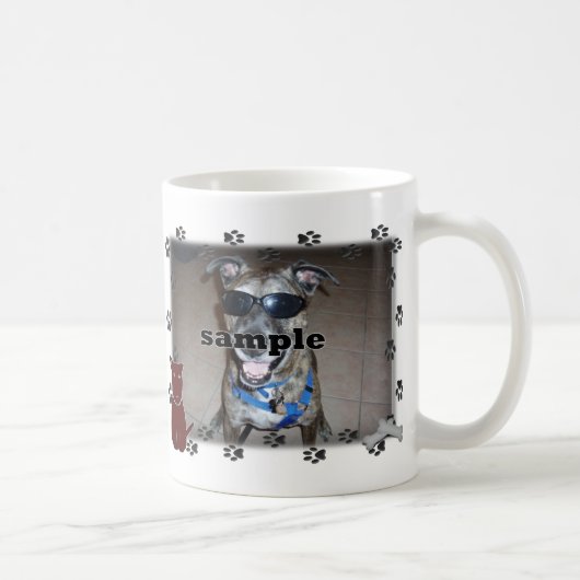 Mug Cadre photo Empreintes de pattes de chien (Droite)