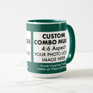 Mug Cadre photo paysage 4:6 vert L. Combo personnalisé