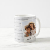 Mug Cadre photo rustique avec impression de fond en pl (Devant droit)