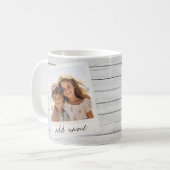 Mug Cadre photo rustique avec impression de fond en pl (Devant gauche)
