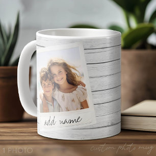 Mug Cadre photo rustique avec impression de fond en pl