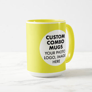 Mug Cadre Rond 2 Photo Logo Grand Jaune Combo Personna