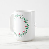 Mug Cadre rond fleuri avec fleurs roses (Devant gauche)