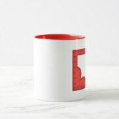 Mug Cadre rouge romantique avec coeurs (Centre)