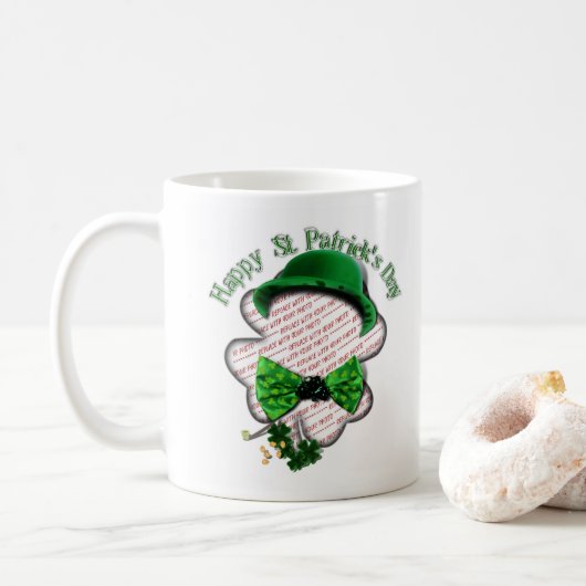Mug Cadre Trèfle à Quatre Feuilles Saint-Patrick (Avec donut)