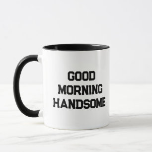 Mug 'Cadre typographique charmant "Bonjour beau gosse"