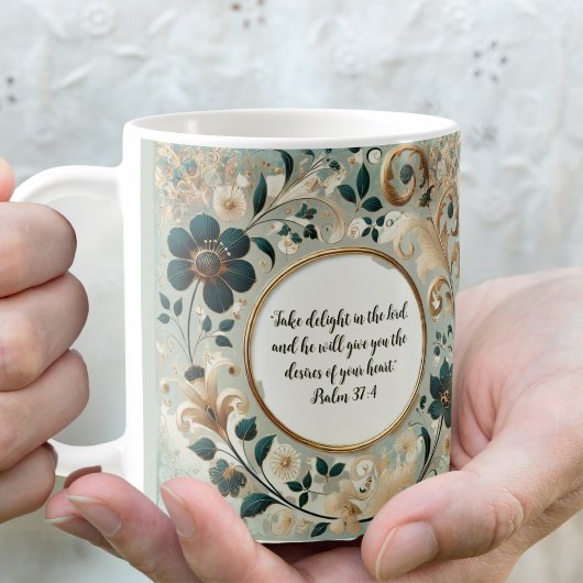 Mug Cadre Vert Tan Personnalisable Verset