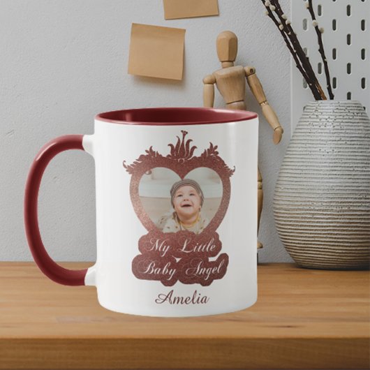 Mug Cadres cardiaques Bébé Photo Little Angel Red Keep