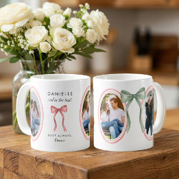 Mug Cadres de photo ovale rose Prépa avec nœud de saug
