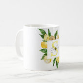 Mug Cadres et Feuilles de citrons jaunes modernes avec (Devant gauche)