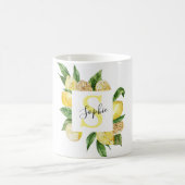 Mug Cadres et Feuilles de citrons jaunes modernes avec (Centre)
