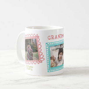 Mug Cadres griffés Meilleur Collage photo grand-mère