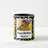 Mug Cadres photo personnalisables Noir Confetti Annive (Centre)
