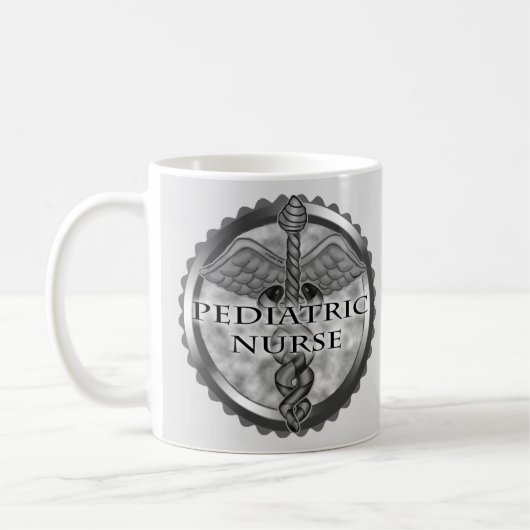 Mug Caducée gris Infirmière pédiatrique (Gauche)