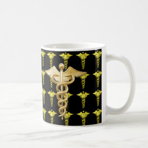 Mug Caducée Médicale d'or