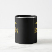 Mug Caduceus Infirmière inscrite Jaune sur Noir (Centre)