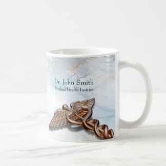 Mug Caduceus Médicale Cuivre Rose Gold Marbre de luxe