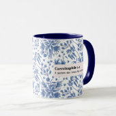 MUG CAERULEAPHILE BLEU FLEURS NATURE (Devant droit)