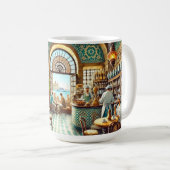 Mug Café à Alexandrie Egypte Aquarelle Peinture (Devant droit)