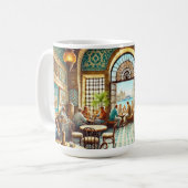 Mug Café à Alexandrie Egypte Aquarelle Peinture (Devant gauche)