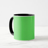 Mug Café à carreaux Gingham vert brillant (Devant gauche)