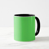 Mug Café à carreaux Gingham vert brillant (Devant droit)
