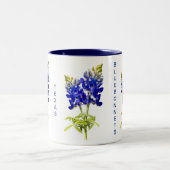 Mug Café à deux tons avec des Bluebonnets du Texas (Centre)