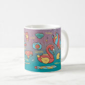 Mug café à deux tons de la plage d'été (Devant droit)