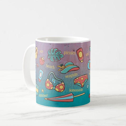 Mug café à deux tons de la plage d'été (Devant gauche)