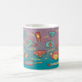 Mug café à deux tons de la plage d'été (Centre)
