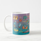 Mug café à deux tons de la plage d'été (Gauche)