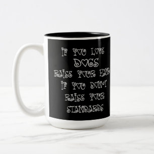 Mug Café à deux tons pour amateur de chiens humori