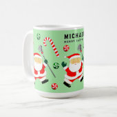 Mug Café à deux tons pour cadeau de vacances Lacrosse (Devant gauche)