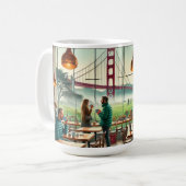 Mug Café à Foggy San Francisco Golden Gate Bridge (Devant gauche)