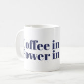 Mug Café à la main, puissance dans le coeur (Devant gauche)