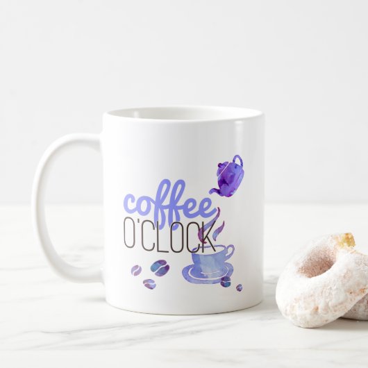 Mug Café à l'horloge (Avec donut)