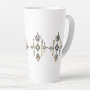 MUG CAFÉ à motif abstrait de symétrie Navy & Or