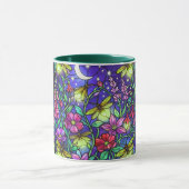 Mug café abeille florale de style vitrail (Centre)
