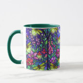 Mug café abeille florale de style vitrail (Gauche)