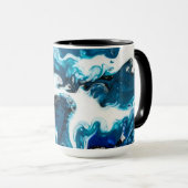 Mug café Abstrait bleu (Devant droit)