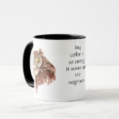 Mug Café amusant, caféine, Hiboux de citation avec att (Devant gauche)