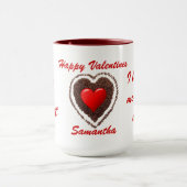 Mug Café amusant et coeur d'amour Valentines (Centre)