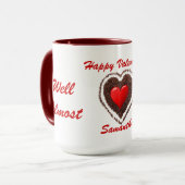 Mug Café amusant et coeur d'amour Valentines (Devant gauche)