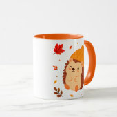 Mug Café aquarelle Hérisson Joie Automne Mignon (Devant droit)