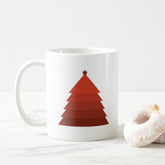 Mug café Arbre de Noël Rouge (Avec donut)